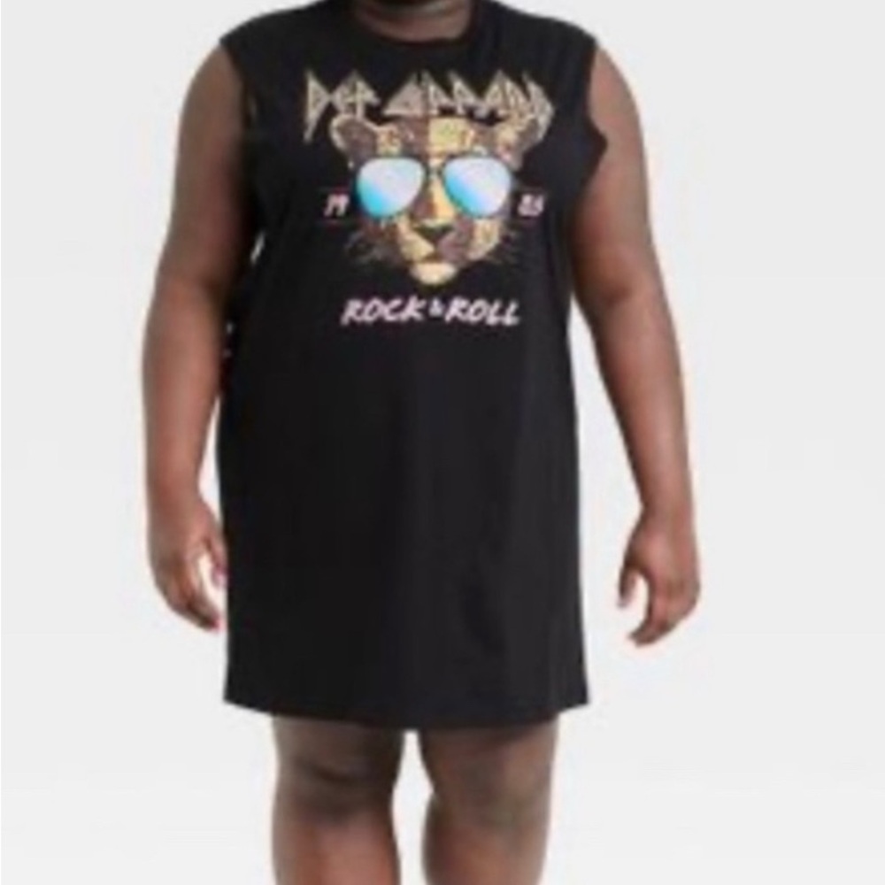 Def Leppard Oversized Graphic Tank Dress XL